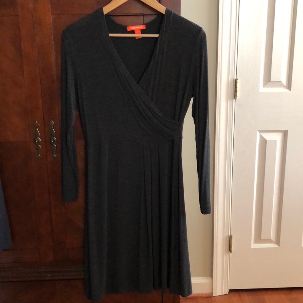 Joe Fresh Gray Long Sleeve Jersey Dress